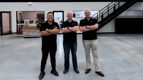 From left to right black sky industries founders dr vu tran  blake nikolic and karl hemphill