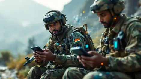 Indian soldiers advanced computing rugged battlefield ai holographic maps real time intelligence