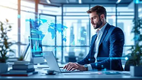 Modern office cfo analyzing ai tools supply chain financial data canada