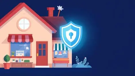 Cozy home small business storefront protected by digital shield uk internet security