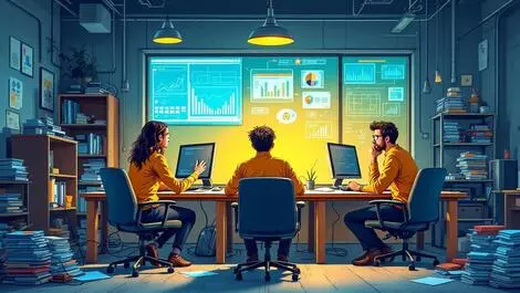 Small business office employees confused using ai power technical issues