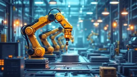 Robotic arms industrial machinery ai automation productivity factory