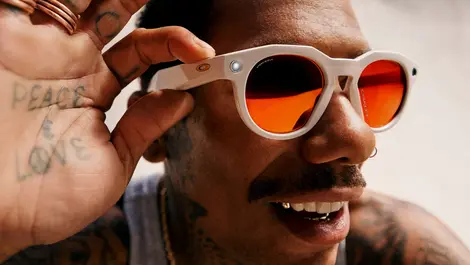 Boo johnson wearing oakley meta hstn warm grey ruby prizm lenses 