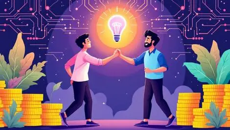 Indian entrepreneurs celebrating innovation startup funding lightbulb