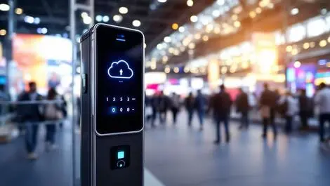 Modern security access gate digital keypad sensor exhibition center sydney cloud security