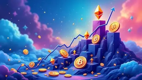Ethereum crypto coins rising graph rapid market growth institutional investment