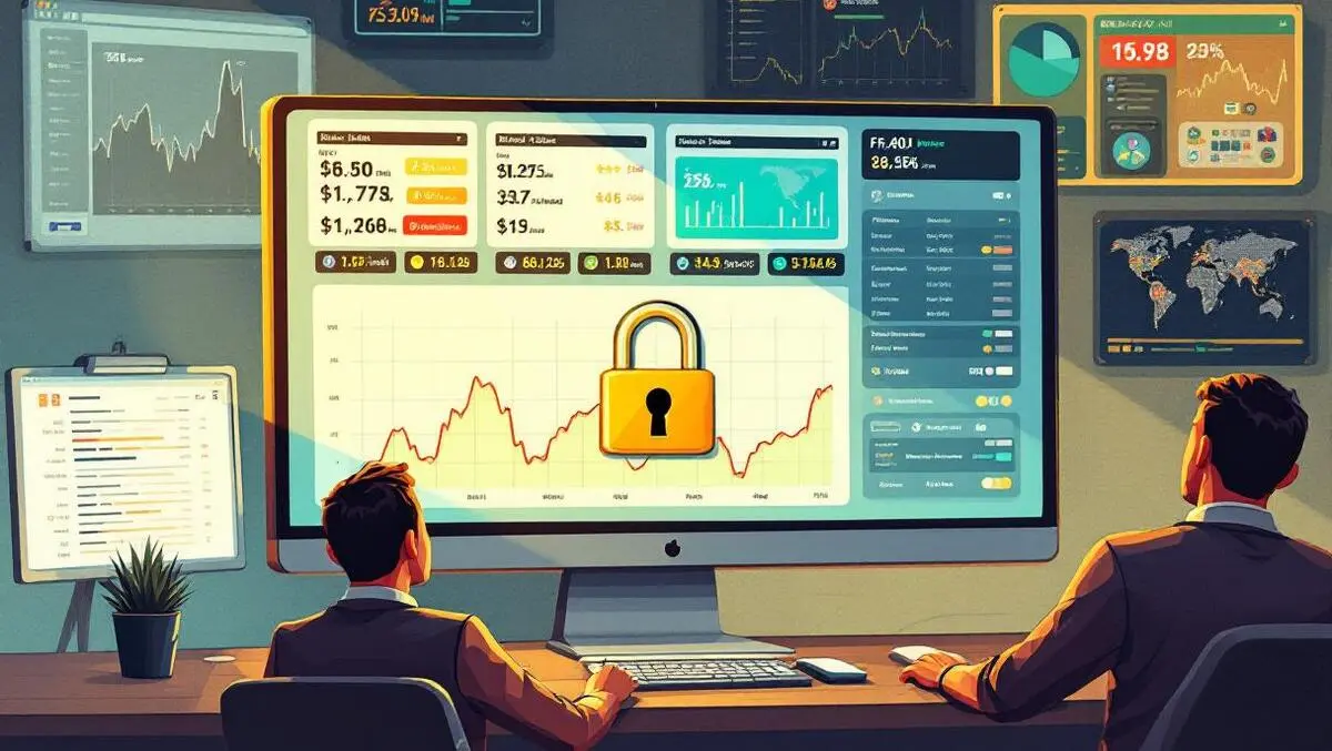 Computer dashboard fluctuating graphs betting odds lock fraud prevention sportsbook