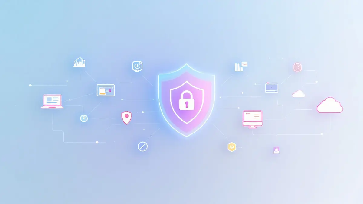 Secure digital shield protecting computer icons cloud ai zero trust enterprise