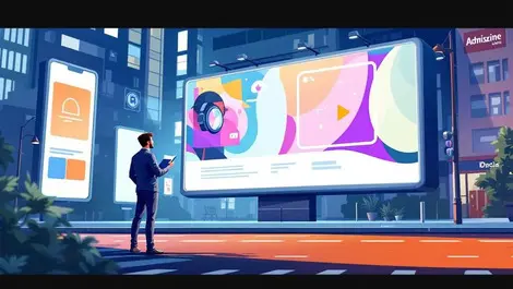 Creative professional analyzing digital billboards dynamic advertising