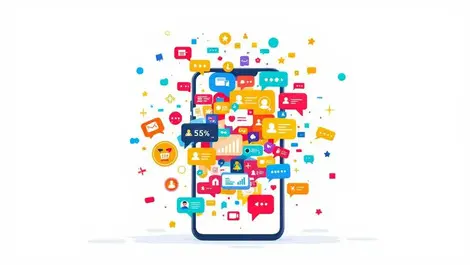 Black friday cyber week customer message surge mobile illustration