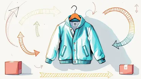 Kids luxury jacket qr tag circular resale eu fashion tracking