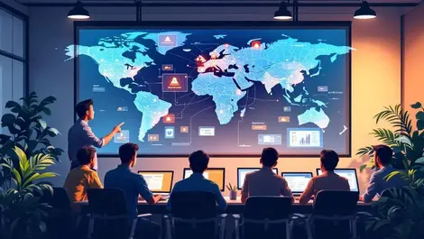 Jakarta cyber defense it workshop world map training room