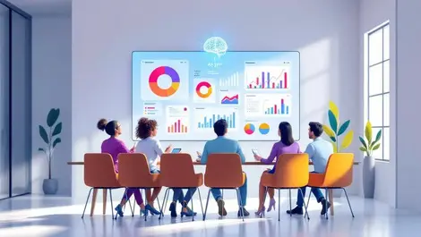 London office meeting ai survey analytics charts collaboration