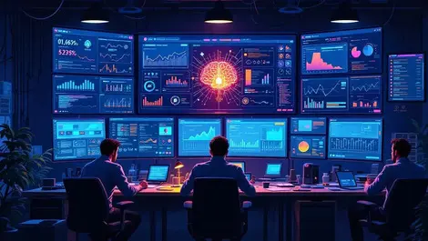 Nighttime enterprise it ops room ai dashboard team collab