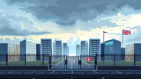 Secure uk data center campus with flag and ransomware protection